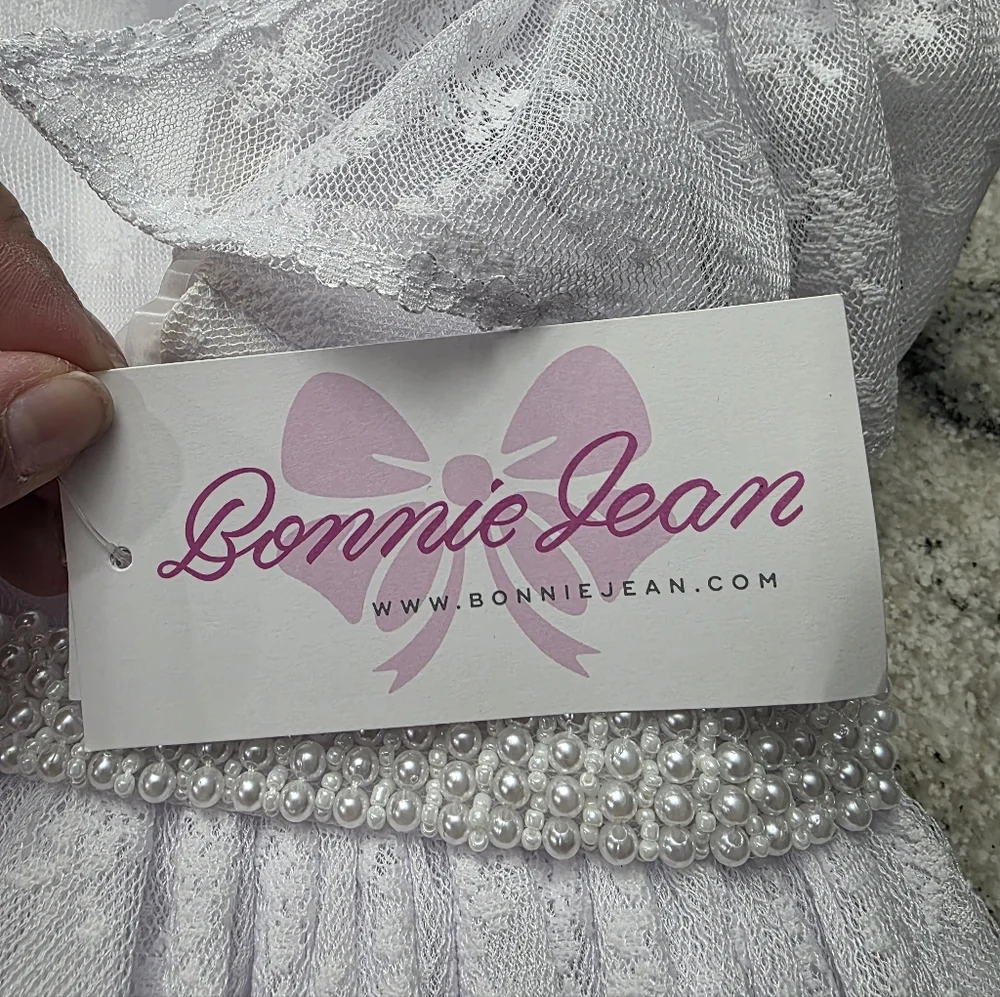 Bonnie Jean Communion Short Sleeve Flutter Flower Girl Fit + Flare Dress. NEW!
